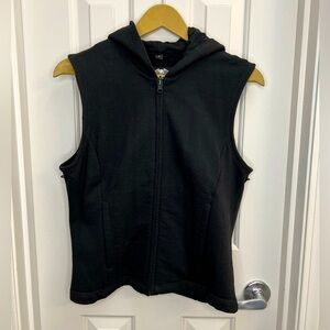 EUC Harley-Davidson Hooded Women’s Vest, Black, Size Medium EUC